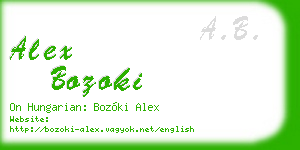 alex bozoki business card